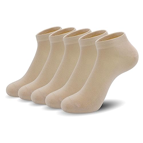 Image of SERISIMPLE Ultra-Thin Comfort Viscose Bamboo Mesh Ankle Socks for Women -Breathable Lightweight Low-Cut Socks 5 Pairs