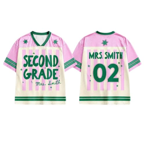Custom School Spirit Jersey, Custom Grade Teacher Jersey, Back to School Baseball Tee Multi miniatura 6