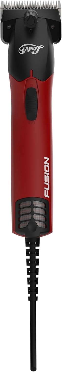 Lister WAHL Fusion Large Animal Clipper Fine Blade for Horses, Cattle, Goats, Alpacas & Livestock (258-40720) - Premium Cattle & Sheep Shears - Perfect for Show Hogs - Complete Shears Kit - Red