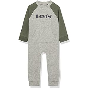 Levi’s Kids Baby-jongens Lvb Colorblock Coverall tuinbroek, grey heather, 6 Maanden