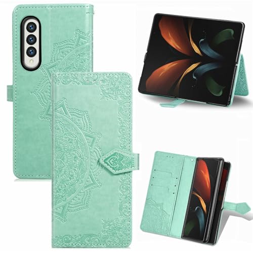 Coque Galaxy Z Fold 5 verte style portefeuille pour sécuriser vos déplacements urbains