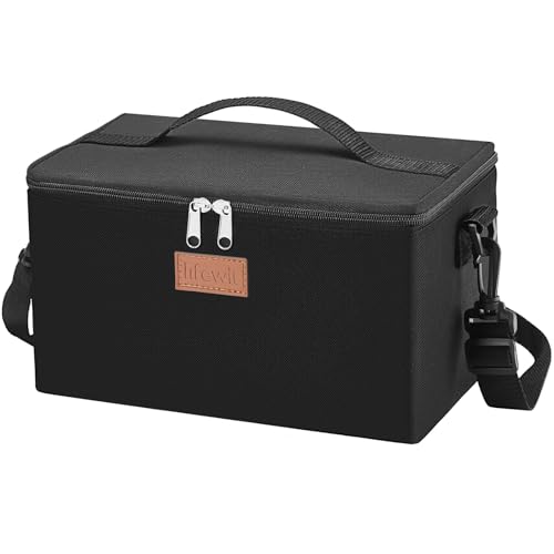 Lifewit Kühltasche Klein, Faltbare Isoliertasche für Herren Damen, Mittagessen Tasche für Unterwegs, Arbeit, Schule, Ausflug, Lebensmitteltransport, Schwarz