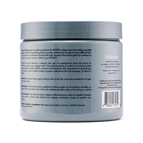 Johnny B Mode Hair Styling Gel For Men, Alcohol-Free, Water Soluble 16 Oz. #TOP5