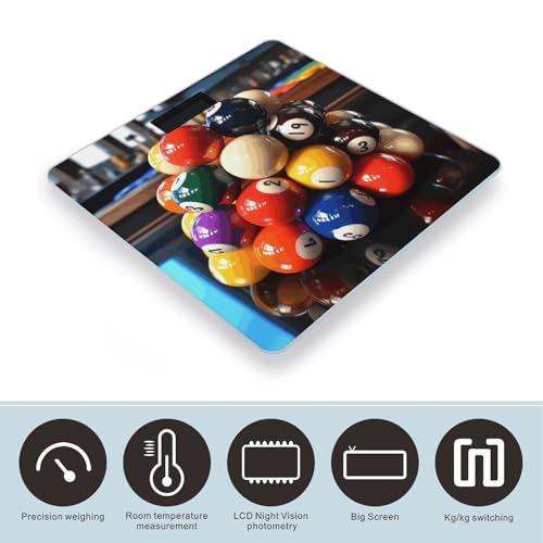 Báscula digital Color Billiards con vidrio templado y pantalla LCD miniatura 3