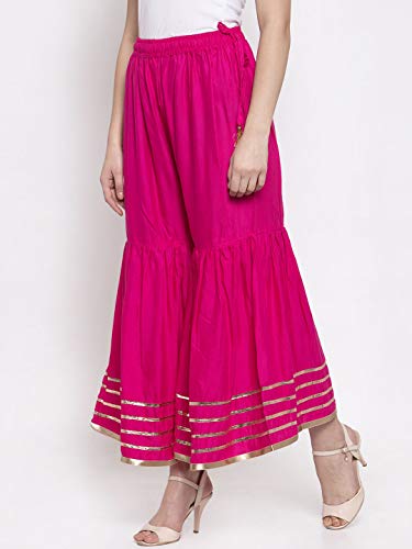 Image of NYPA women flared sharara /palazoo(Pink