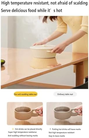 Clear TPU Table Protector Mat 42x69 Inch - Oil & Spill Proof Oblong Plastic Cover for Dining & Camping - Easy Wipe Clean, Durable & Transparent Table Cover