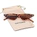 GIFIORE Vintage Retro Cat Eye Sunglasses For Women Mini Skinny Tiny Small Cateye Sun Glasses (Tortoise Frame Brown Lense)