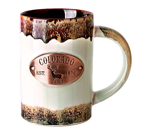 Taza de cerámica verde 15 oz Americaware miniatura 1