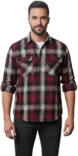 Men’s Cotton Maroon Checkered Shirt | Casual Full Sleeve Plaid Shirt for Men Price In India