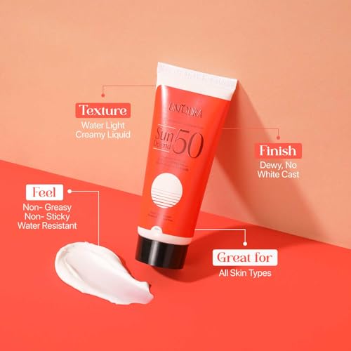 Image of Sunscreen SPF 50 PA+++ with Niacinamide, Kojic Acid & Kakadu Plum | Ultralight, No White Cast Sunscreen for Oily & Dry Skin | Brightening, Hydrating & Barrier Repair | Non-Greasy, Vegan & Paraben-Free | For Men & Women | 50ml