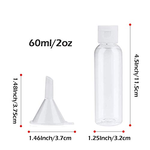 image for Snsowed 16 Pack 2 oz Clear Plastic Empty Bottles Travel Containers wit