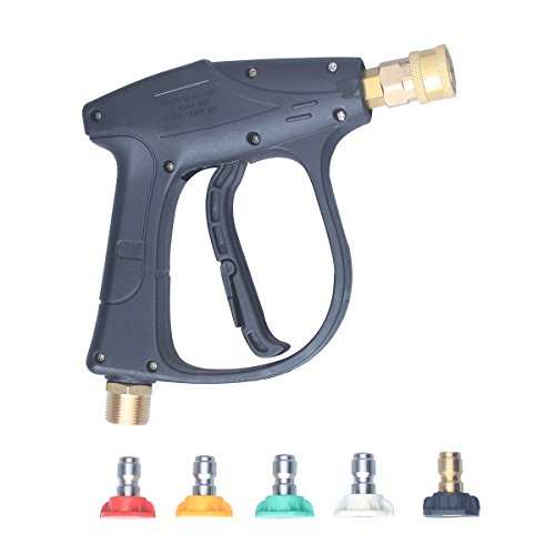 Dusichin Dus-220 Short Wand High Pressure Washer Handle Gun 3000 Psi Max 5 Pressure Power Washer Nozzles Tips #TOP4