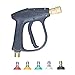 DUSICHIN DUS-220 Short Wand High Pressure Washer Handle Gun 3000 PSI Max 5 Pressure Power Washer Nozzles Tips Black