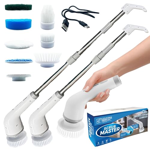 Scrub Master™ Electric Spin Scrubber Cordless Rechargeable - Electric Cleaning Brush Handheld Power Scrubber with Long Handle and 8 Brush Heads for Cleaning Kitchen, Tile, Bathroom, Window, car