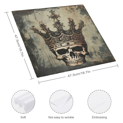 Servilletas de Tela Elegantes Corona Calavera 4 Piezas miniatura 2