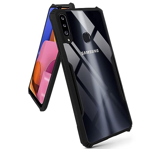Image of Jkobi Back Cover Case for Samsung Galaxy A20s (Shockproof with Polycarbonate Clear Panel | Professional Black)