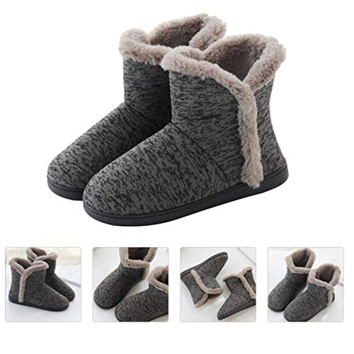 Holibanna Pantufa masculina de inverno fofa, aconchegante, quente, pantufa confortável, sem cadarço,