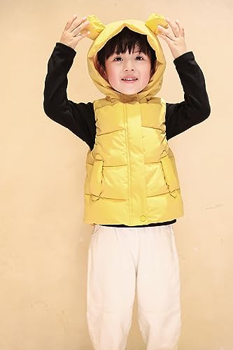 Little Girls Winter Warm Sleeveless Puffer Vest Jacket Padded Ear Hoods Coat Down Full Zip Waistcoat Gilet4
