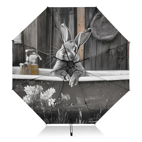 Parapluie lapin compact automatique UPF 50+ coupe-vent