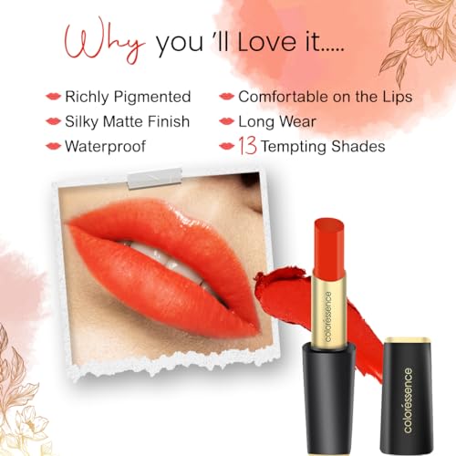 Image of Coloressence Intense Long Wear Lipstick, Classic Red, 3.3gm | Highly Pigmented | Matte Finish | Long Lasting | Waterproof | Non-Sticky