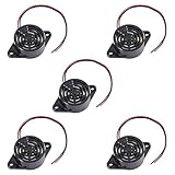 5PCS Piezo Buzzer,UMLIFE DC 3-24V Electronic Buzzer Alarm Sounder Continuous Beep for Motorcycle Golf Cart Vehicles Car Alarm
