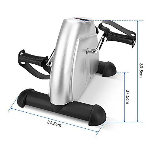 Entraîneur à Pédales, Mini Exercise Bike Léger et Portable Vélo Pédalier Appartement avec Ecran pour la Maison et Le Bureau Adapté aux Personnes Âgées, Gris – Image 6