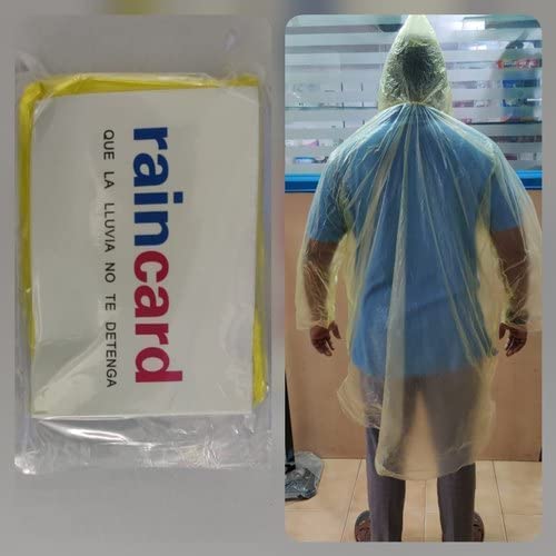 Image of Scholazs Pocket Size Disposable Raincoat for Men and Women for Travel Use | Easy to Carry Rain Card | Pocket Emergency Waterproof Rain Poncho | Rain Card Multicolour