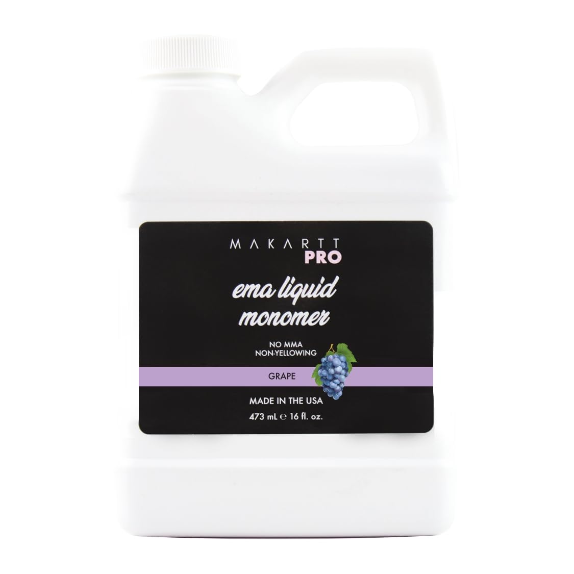 MakarttPro Grape Scented Acrylic Monomer 16oz – Professional MMA-Free EMA Liquid for Acrylic Nails, Medium to Fast Setting, Low Odor Formula, Made in