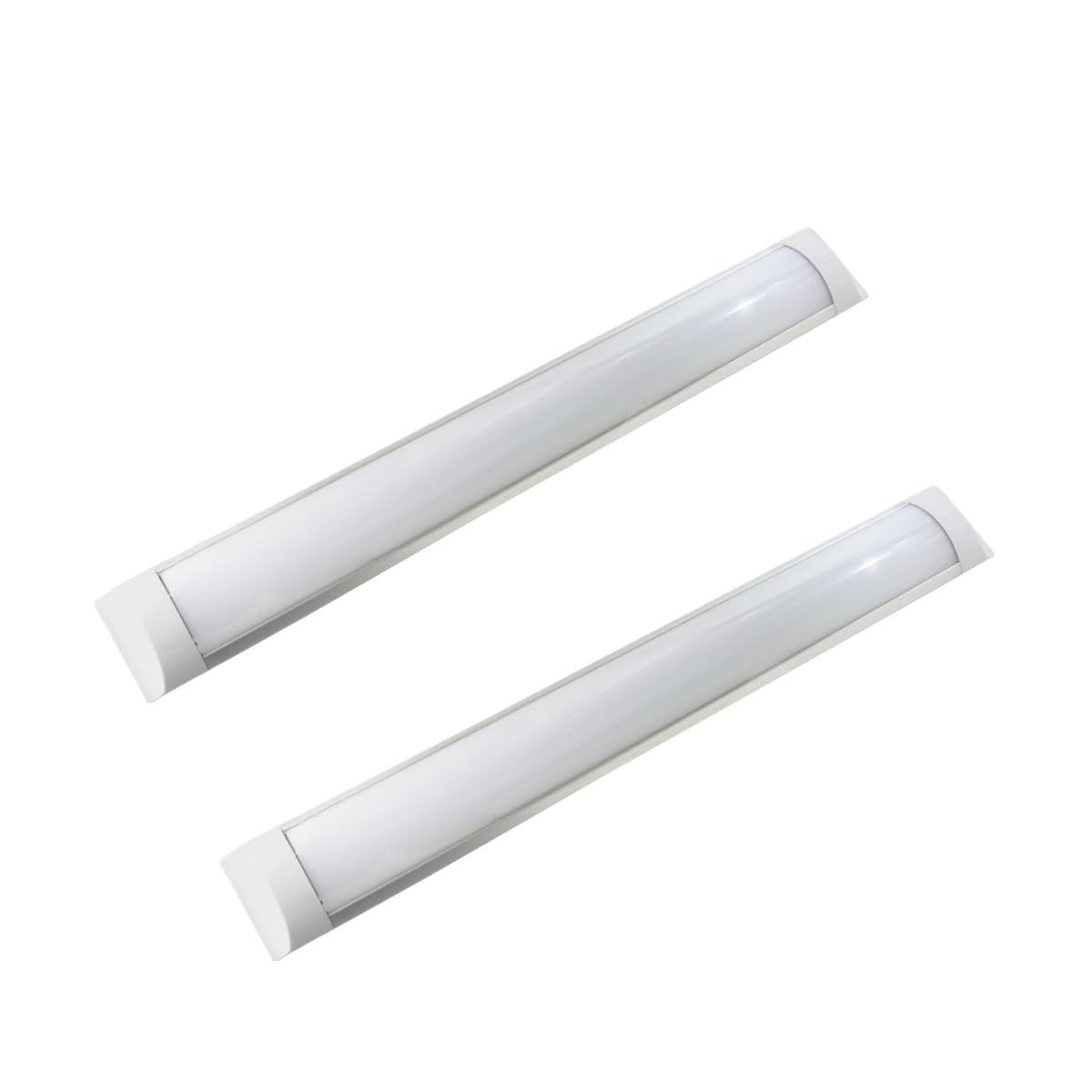 JANDEI - Confezione da 2 schermi LED integrati, 18W, lunghi 60 cm, alta luminosità con 1500 lumen, bianco neutro 4200K, illuminazione a 120°. Ideale per aree di lavoro, casa, garage