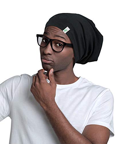 Sleep Cap-2Pcs Designed for Men with Natural Curly Wave Hair Satin Lined,Gifts for Boyfriend,Husband & Dad,