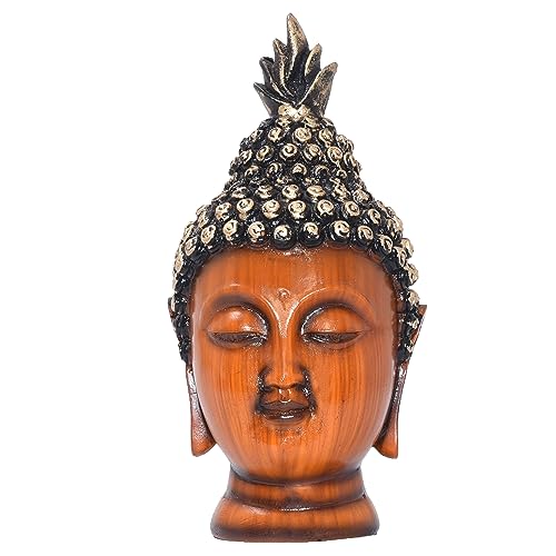 5 inch Calm Buddha Tabletop Figurine Wooden Finish Poly-Resin Statue for Mindfulness, Peace, Home Decor (5 inch)