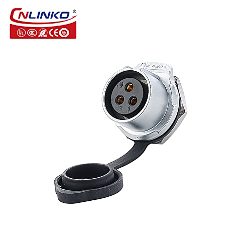 CNLINKO LP-20 Industrial Waterproof Connector IP68 Circular Connector Quick Plugging Aviation Connector Anti-Interference Shell Fast Release Connector M20 2-12 Pin Threaded Socket (3 Pin) - Image 4