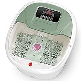 Foot Spa Massager with Heat Bath, Motorized Massage Rollers, Pumice Stone, Bubbles, Infrared Light, Pedicure Kits, Digital Adjustable Temperature Control and Timer to Help Relieve Foot Stress