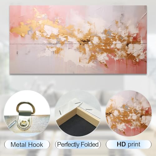Art mural marbre rose abstrait pour un salon moderne et cocooning - 6