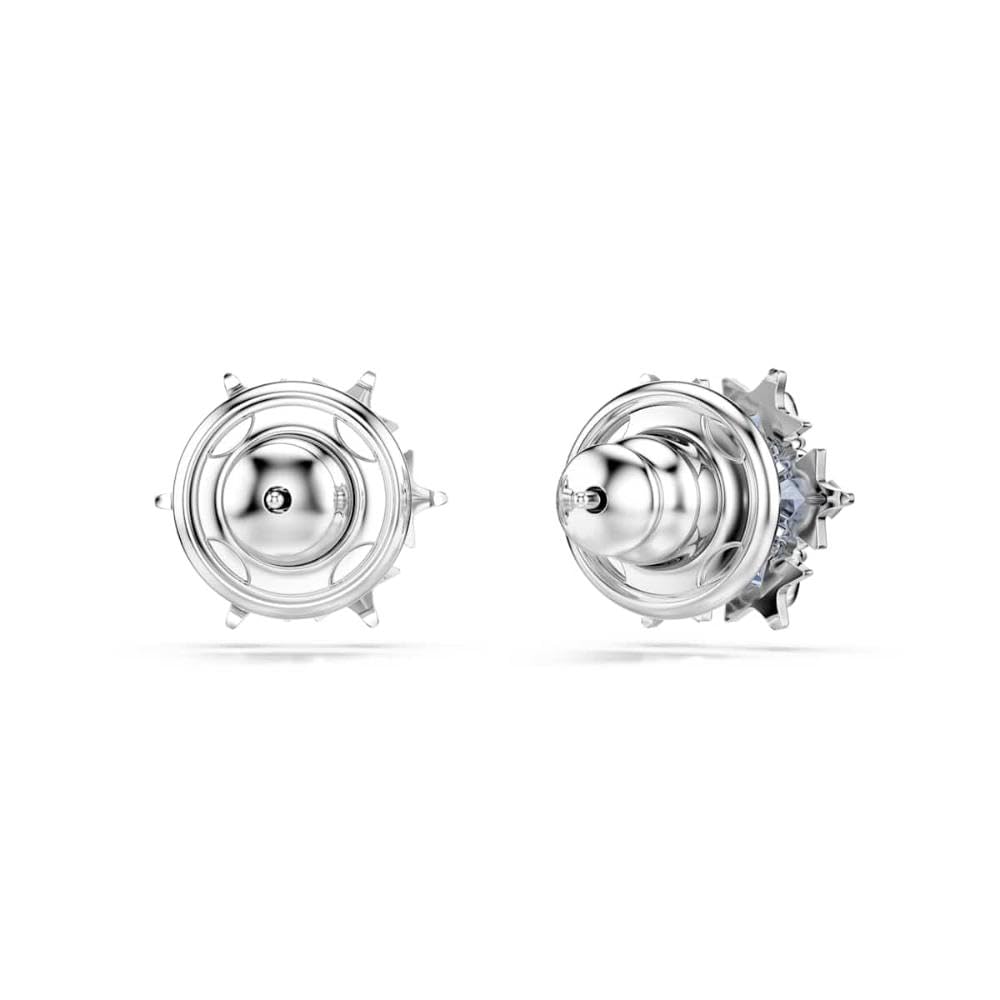 Swarovski Magic Orecchini a Lobo, Gioielli Versatili con Zirconia Grigio-Blu Swarovski, Forma a Fiocco di Neve, Placcatura in Tonalità Rodio, 1 x 1 cm, peso (singolo orecchino) 1,4 g