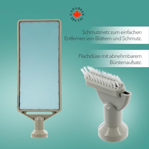CANADIAN SPA CO. Hot Tub Sauger Set mit 3 Aufsätzen, Poolsauger batterielos und ohne Strom, Bodensauger leicht und tragbar, Pool Reinigung