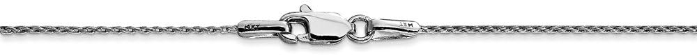 Solid 14K White Gold .7mm Baby Parisian Wheat Chain Necklace - with Secure Lobster Lock Clasp