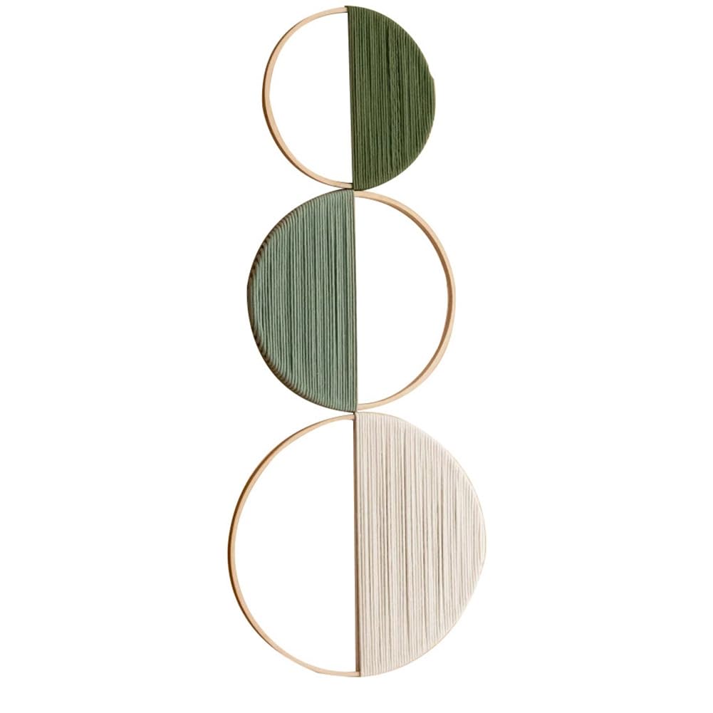 CTRLZS Bohemian Tapestry Wall Hanging Wall Decor Modern Farmhouse Apartment Decor Geometric Wooden Room Decor Green
