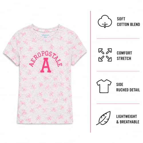 Image of Girls T Shirts - Soft Cotton Blend Short Sleeve Cute Graphic Tees - Classic Crewneck Logo Tee Girls Shirts (Sizes: 7-16)