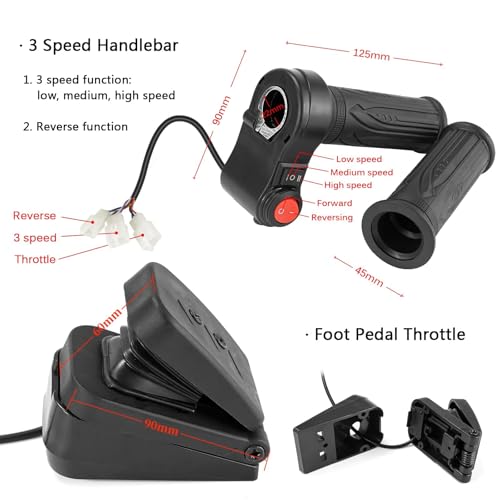 BLDC 72V 3000W Brushless Motor Kit with 24 Mosfet 50A Controller and Throttle Foot Pedal for Electric Scooter Engine Motorcycle DIY Part Conversion Kit (6 Part in 1 and Motor with Foot)