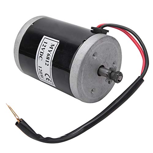 Electric Brushed Motor, 12V 120W High-Speed Small Brushed Motor, Permanent Magnet DC Gear Motor with Belt Pulley for Electric Scooters, E-Bikes, Robotics, and UAVs