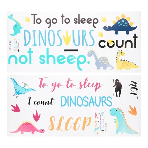 Set de 2 vinilos decorativos de dinosaurios multicolor removibles