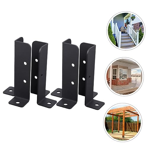 Support d'ancrage de poteau de clôture en fer Abaodam, base robuste pour jardin - 4 pièces