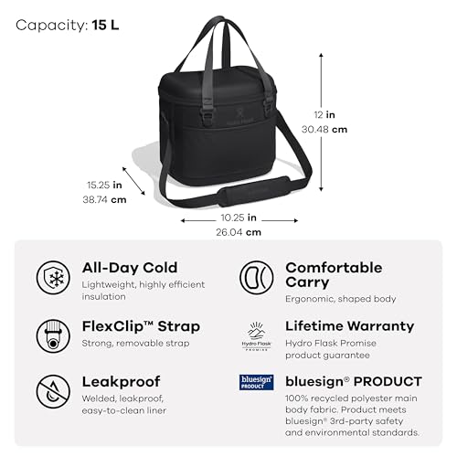 Image of Hydro Flask Carryout Cooler - Insulated Portable Soft Cooler - 15 L Capacity in Shale Gray