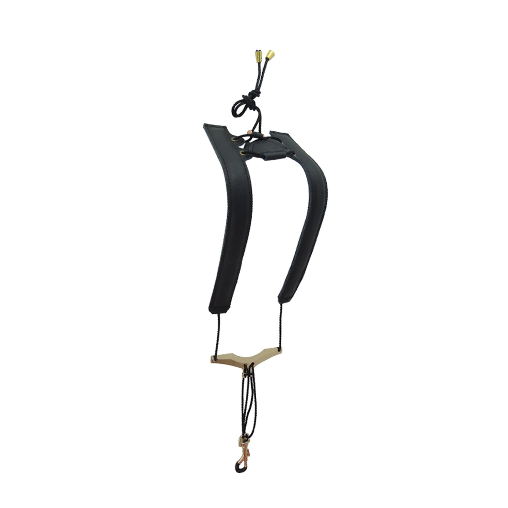 Tracolla Sax Regolabile Doppia Spalla per Sassofono, Cuoio e Nylon Nero