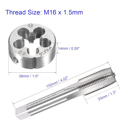 MACHSWON M16 x 1.5mm Metric Tap and Die Set - Machine Thread Screw Tap with Round Threading Die Kit for Thread Repair - Image 3