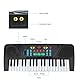 Wakects Elektronische Tastatur mit 37 Tasten, elektronisches Multifunktions-Klavierbrett mit Mikrofon, Klavier für Kinder, Klaviertastatur für Anfänger Jungen Mädchen, Schwarz
