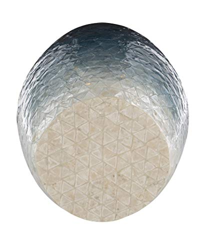 Linon Ivory And Blue Capiz Ombre Drum Tylin Accent Table #TOP1