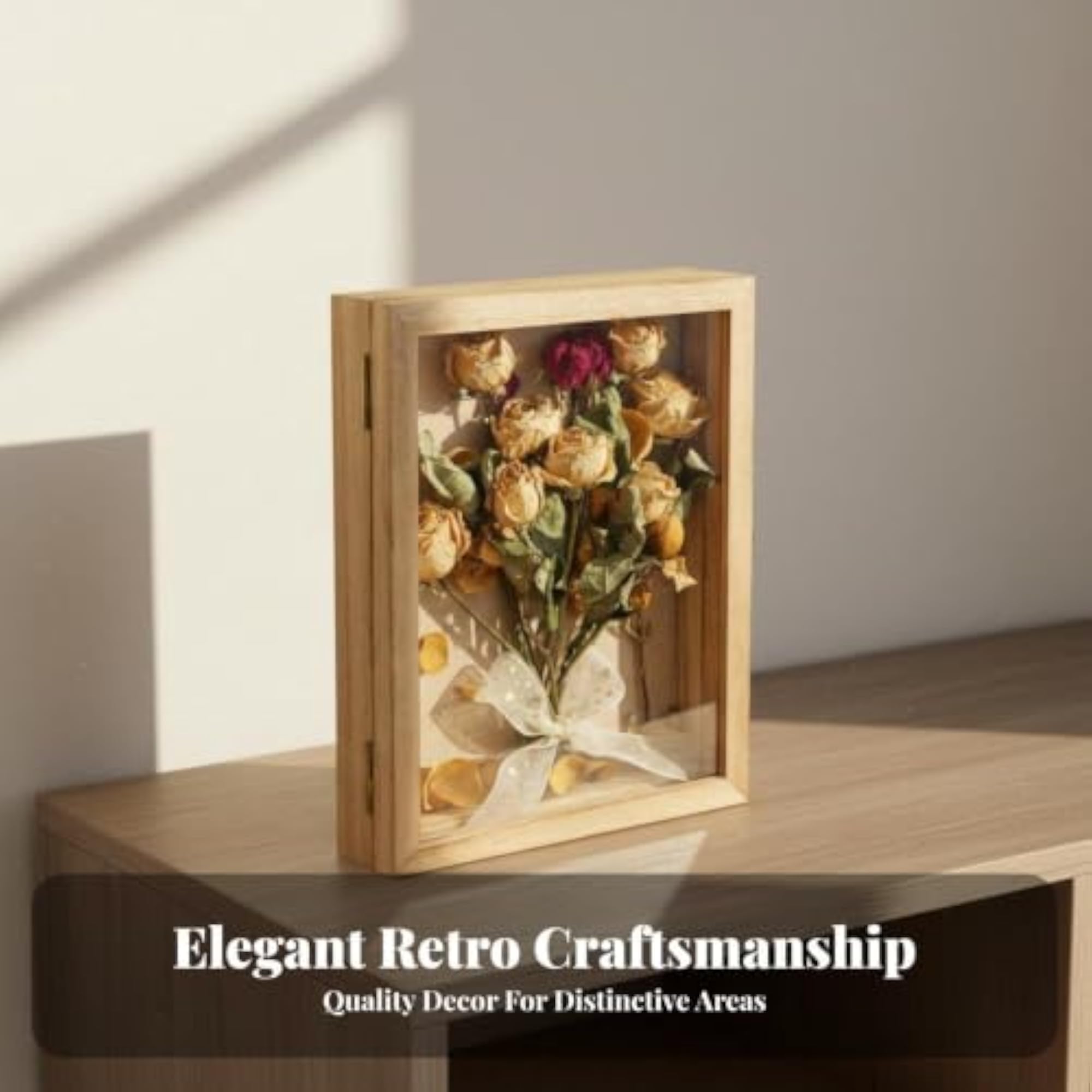 Dried Flower Display Frame Solid Wood Shadow Box Case