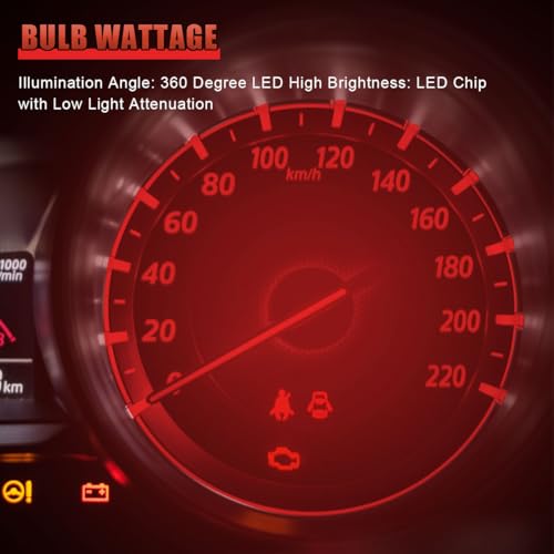 20 Bombillas LED T10 para Tablero de Auto Rojo miniatura 4